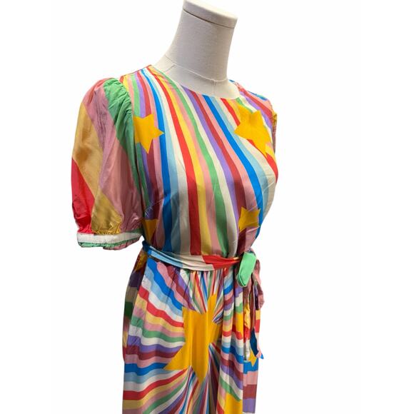 Boden Blouson Crew Neck Maxi Dress – Multi Supernova Print - Picture 7 of 9